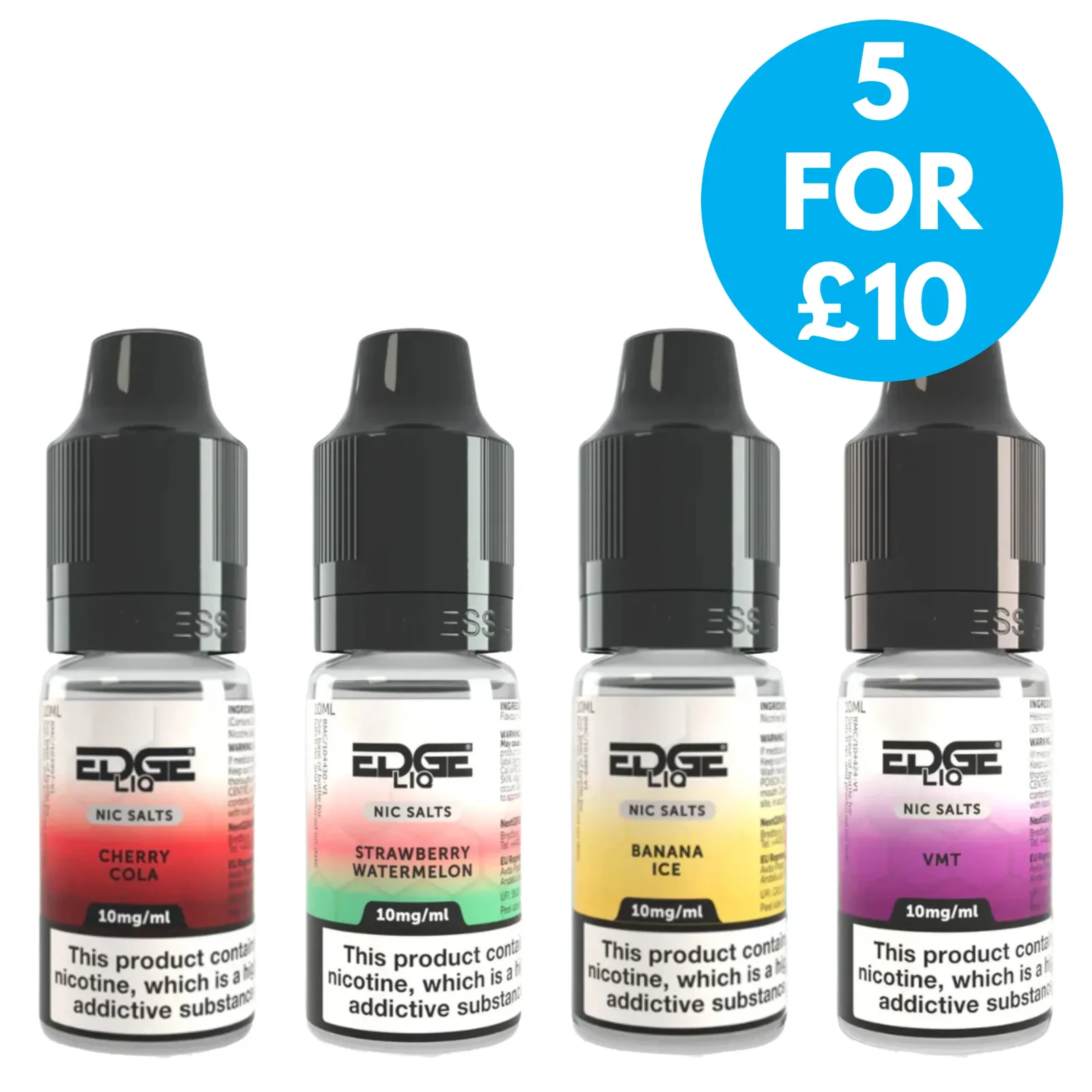 10mg (1%) Edgeliq 10ml Nic Salt E-liquid