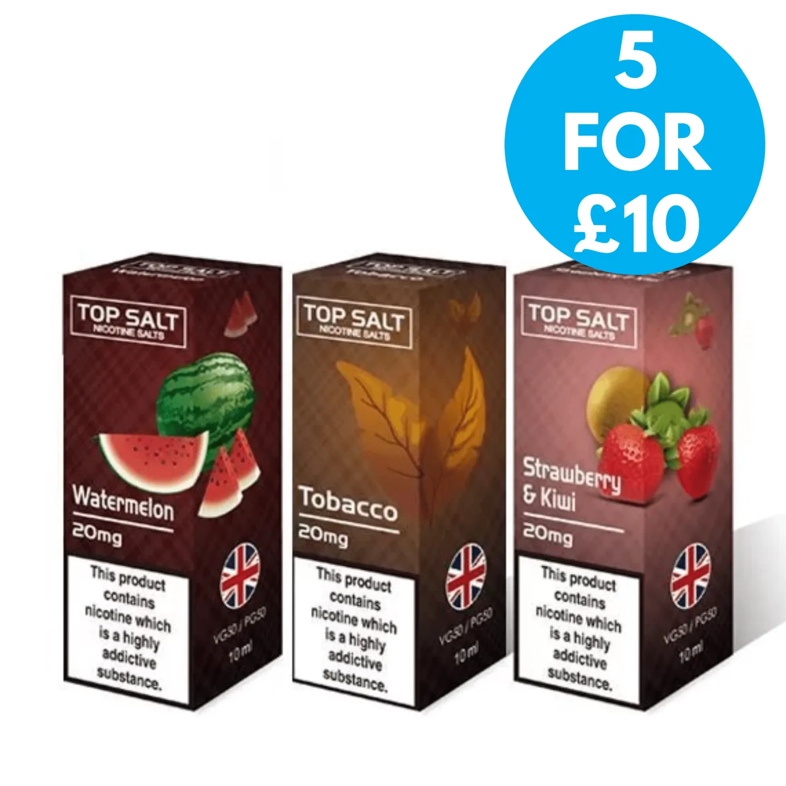 10mg Top Salt Fruit Flavour Nic Salts by A-Steam 10ml (50VG/50PG)