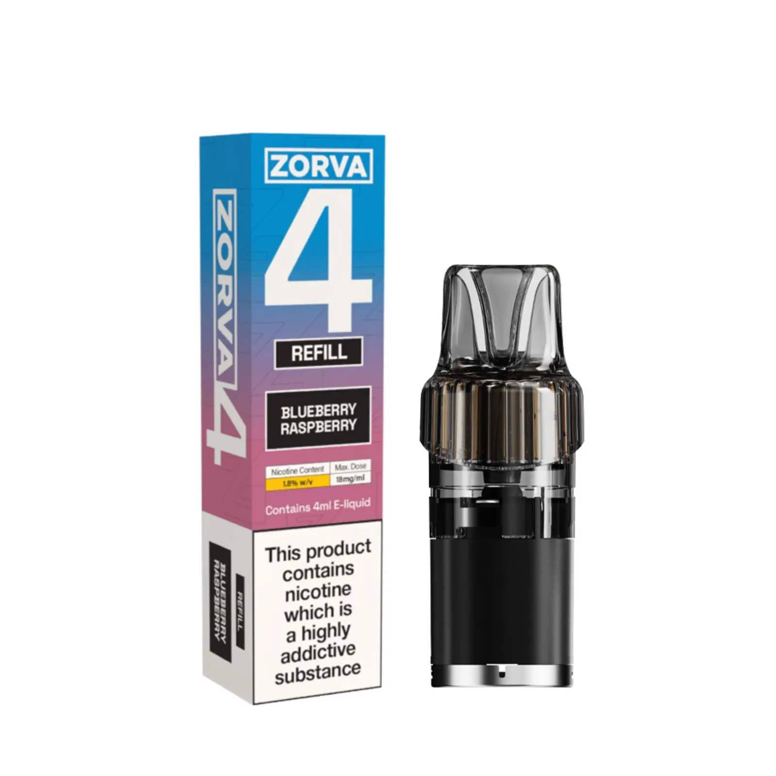18mg (1.8%) Zorva 4 Refill Pack - Image 2