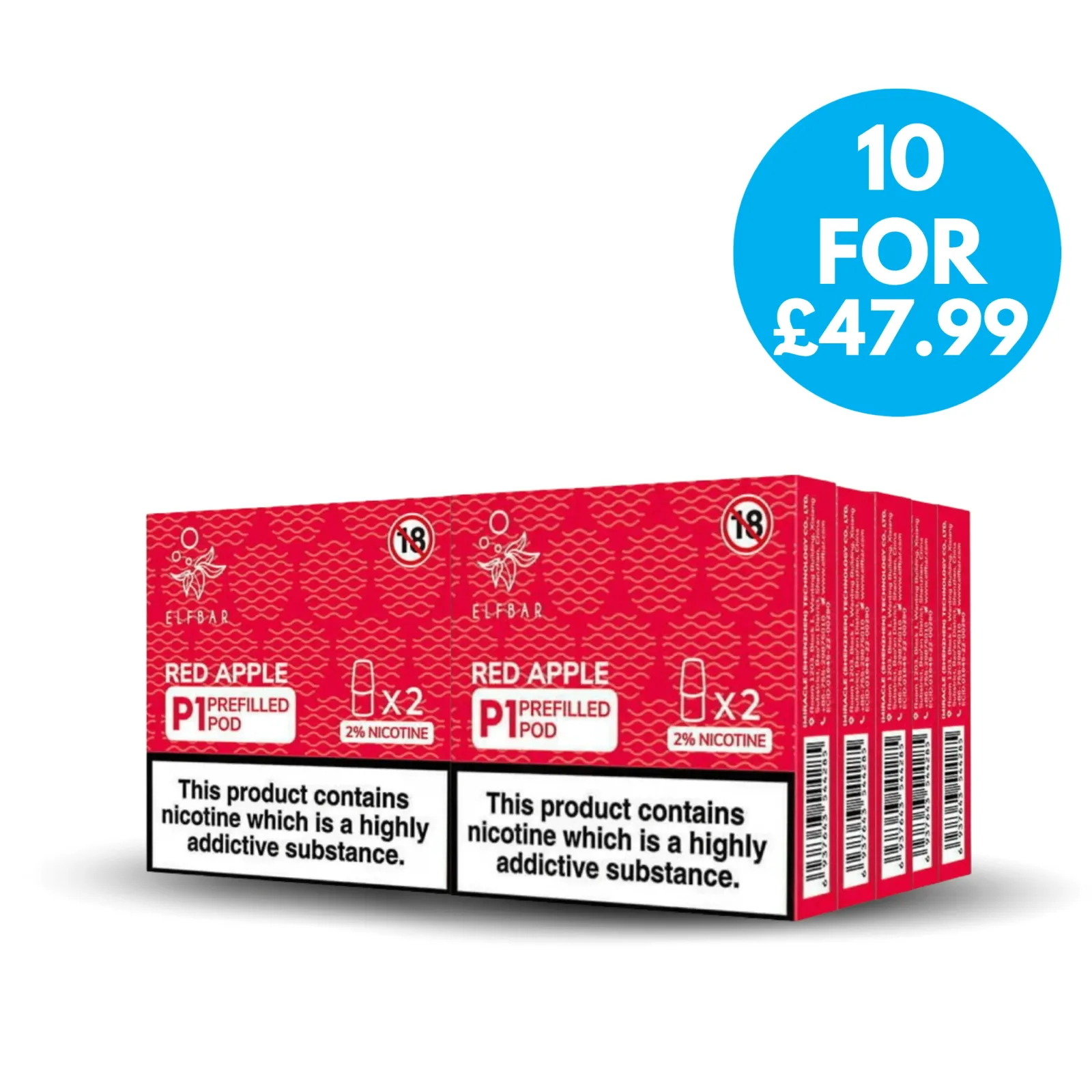 2% Elf Bar P1 Replacement Pods Multipack of 10