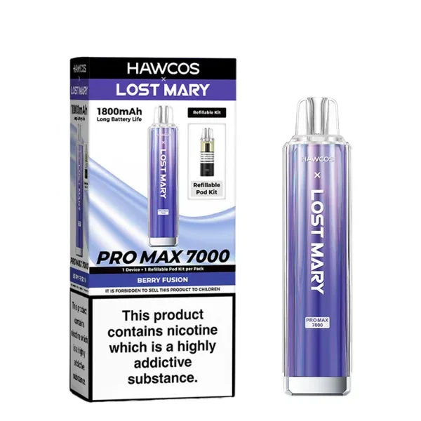 20mg Hawcos X Lost Mary Pro Max 7000 (7k Puffs) Vape - Image 2