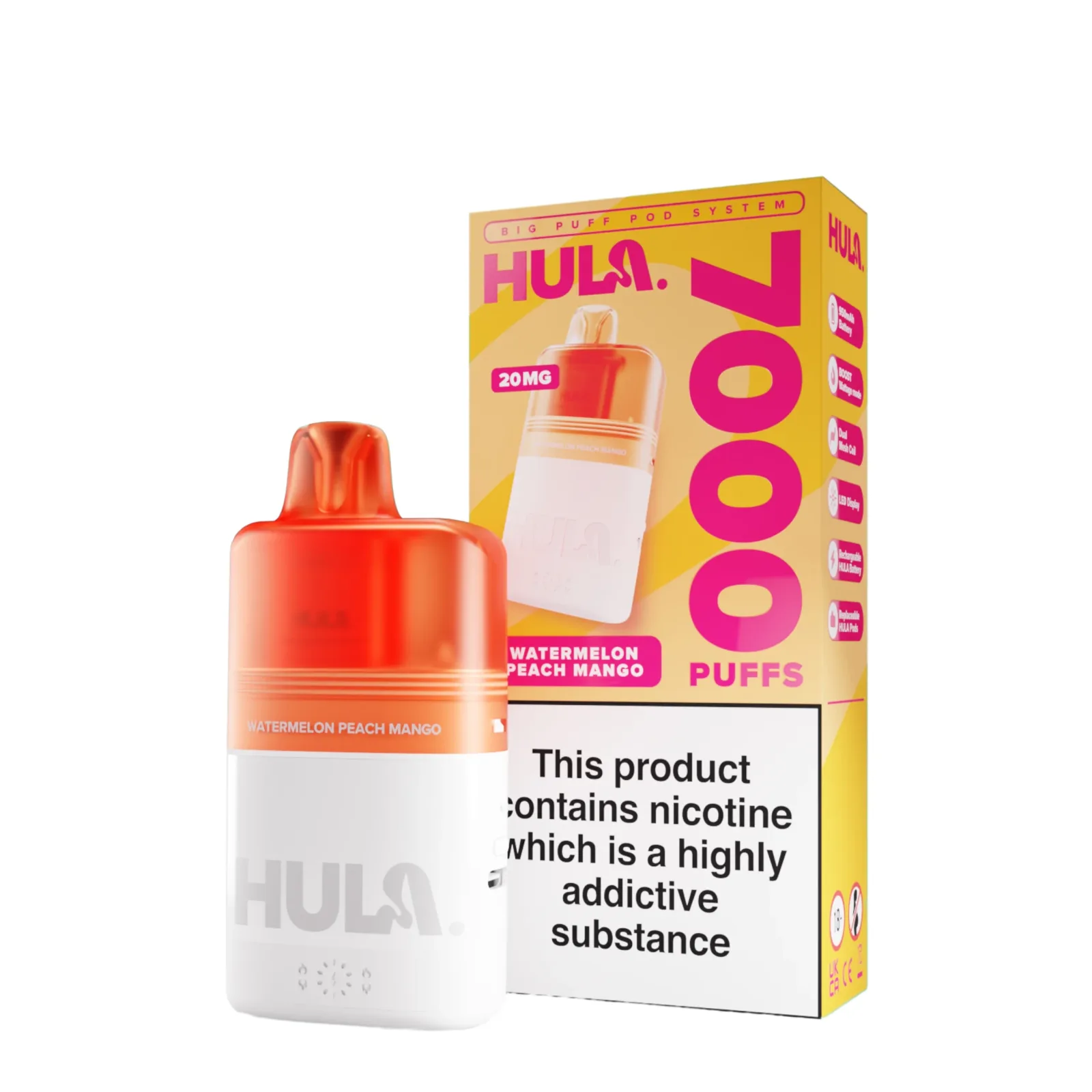20mg Hula 7000 Puffs Pod Vape Kit - Image 2