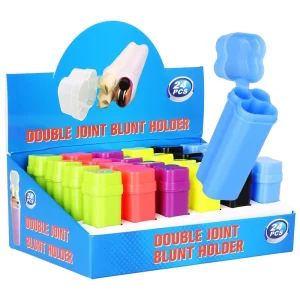 24CT DISPLAY - Double Blunt Holder Storage Container - 3.5" / Assorted Colors