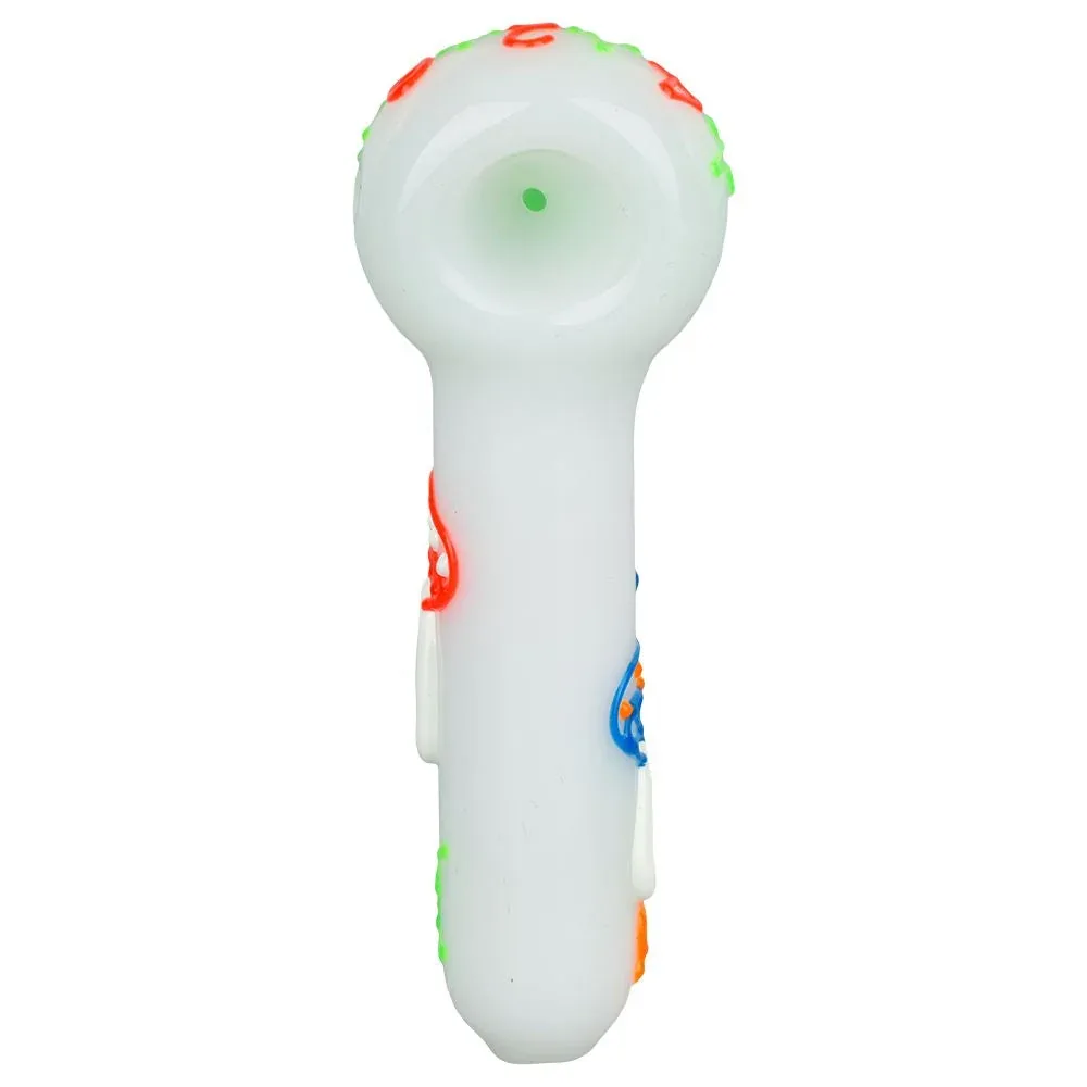 420 Painted Glow In The Dark Glass Hand Pipe - 5" / 6ct - Image 2