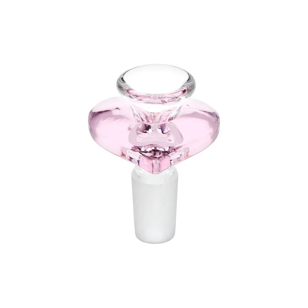 4CT BUNDLE - Pink Heart Glass Herb Slide - 14mm M - Image 2