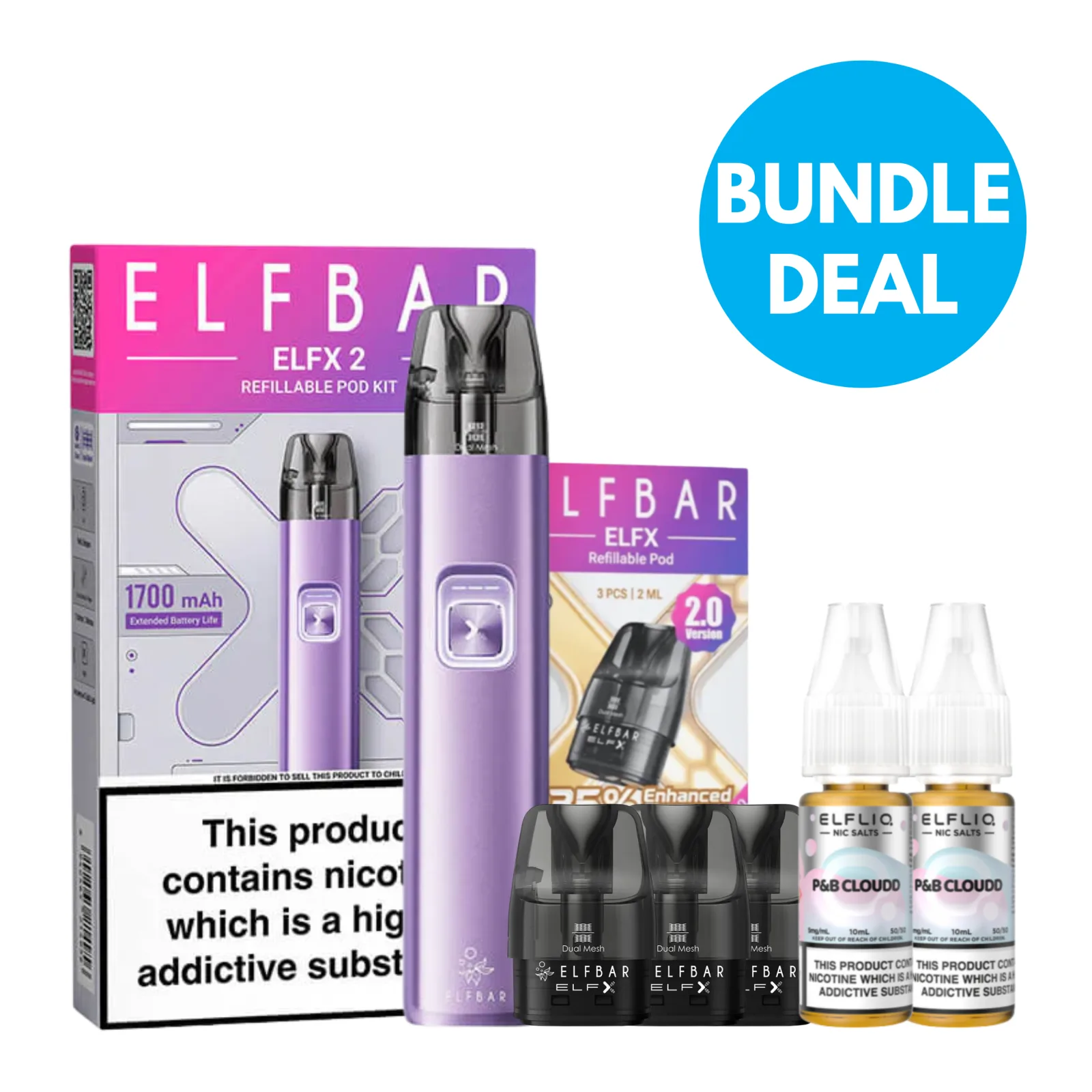 5mg (0.5%) Elf Bar ELFX 2 Pod Kit Bundle