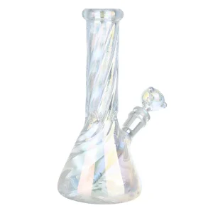 A Positive Twist Beaker Glass Water Pipe - 8.5" / 14mm F