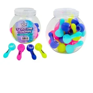 aLeaf Silicone Hand Pipe Glow In The Dark - 3"
