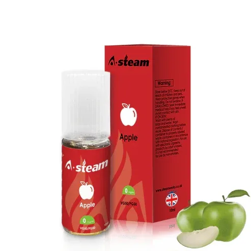 Apple A-Steam 10ml Premium Vape Juice - Pack of 10 Bottles
