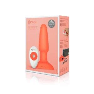 b-Vibe Rimming 2 Rotating and Vibrating Remote Control Plug Orange