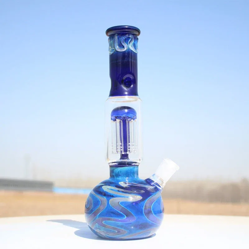 Blue Buddha Glass Water Pipe w/ Coil Perc 10.5" - Image 2