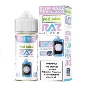 Blue Razz Cotton Clouds Pod Juice RAZ Disposable Collab E