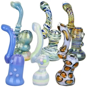 Bold Assortment Glass Sherlock Bubblers - 6.75" - 8.75" 6ct