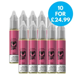 Box of 10 – 20mg Zap! Juice 10ml Nic Salts (50VG/50PG)