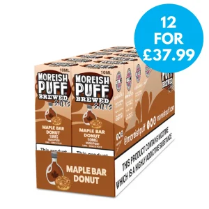 Box of 12 – 10mg Moreish Puff Brewed Coffee Nic Salts 10ml
