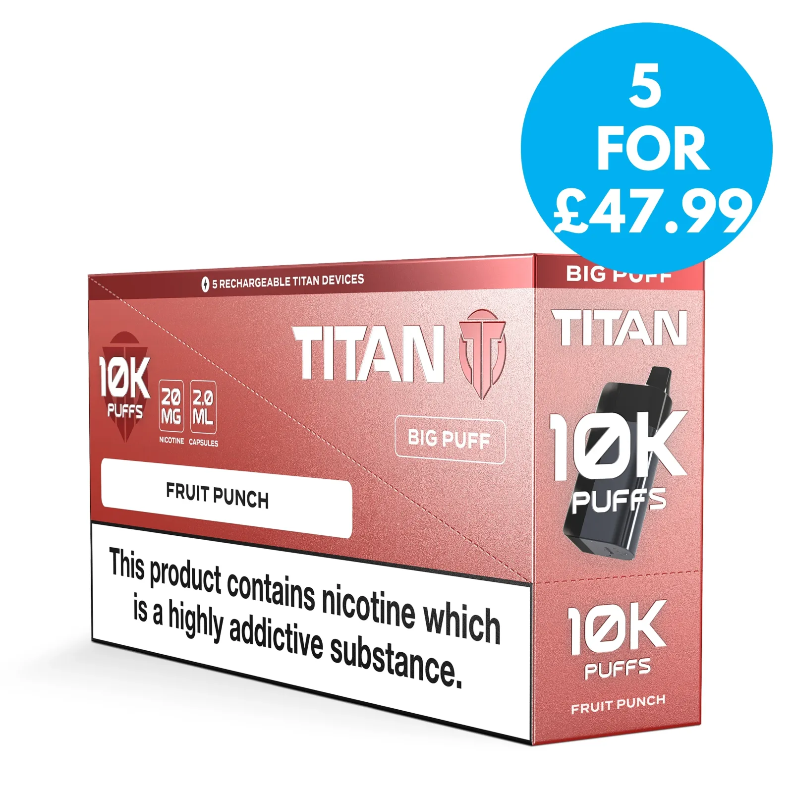 Box of 5 – Titan X Prefilled Vape Kit
