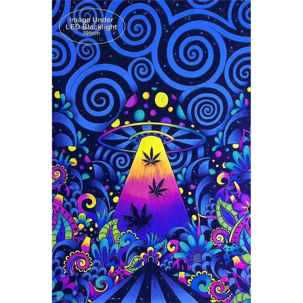 Brizland by Brizbazaar UFO Tractor Beam Non-Flocked Black Light Poster - Image 2