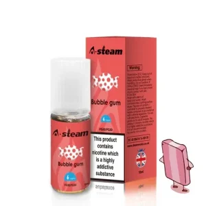Bubble Gum A-Steam 10ml Premium Vape Juice - Pack of 10 Bottles