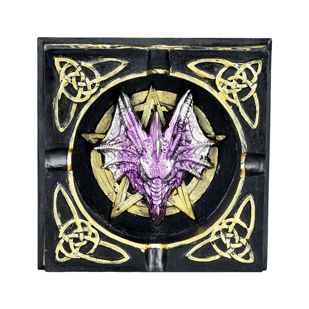 Celtic Dragon Polyresin Ashtray - 4.5" - Image 2