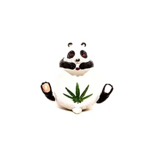 Ceramic Panda Green Leaf Ashtray