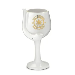 Ceramic Wine Glass Pipe - 9.25"