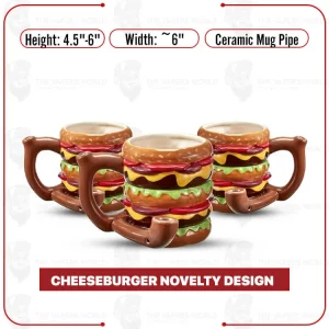 Cheeseburger Ceramic Pipe Mug
