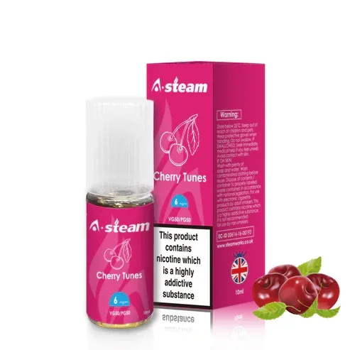 Cherry Tunes A-Steam 10ml Premium Vape Juice - Pack of 10 Bottles