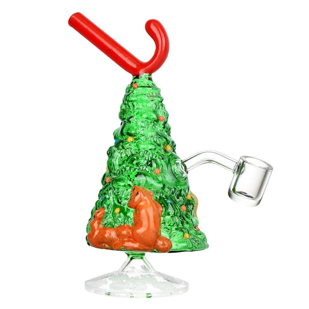 Christmas Tree w/ Candy Cane Glass Rig - 7.25" / 14mm F - Image 2
