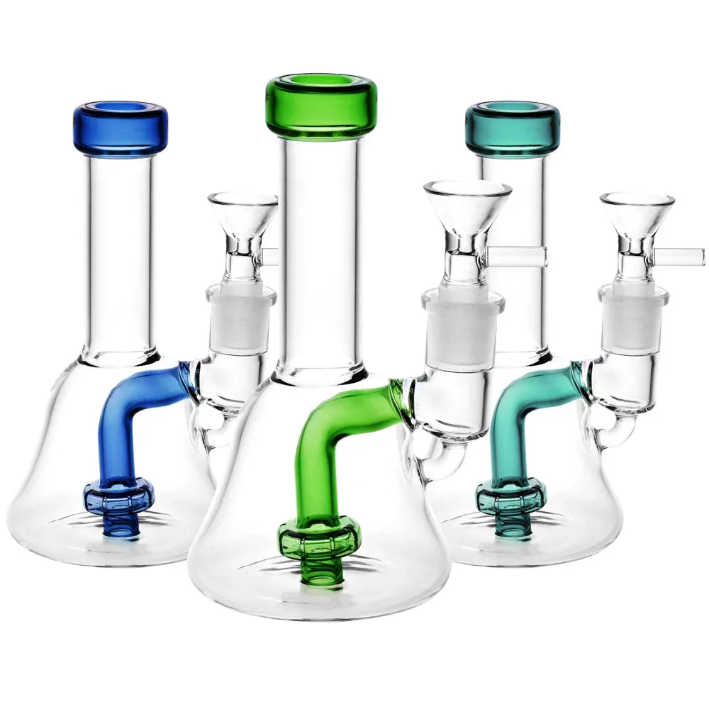 Clear As A Bell Mini Glass Water Pipe - 6"/14mm F/Colors Vary - Image 2