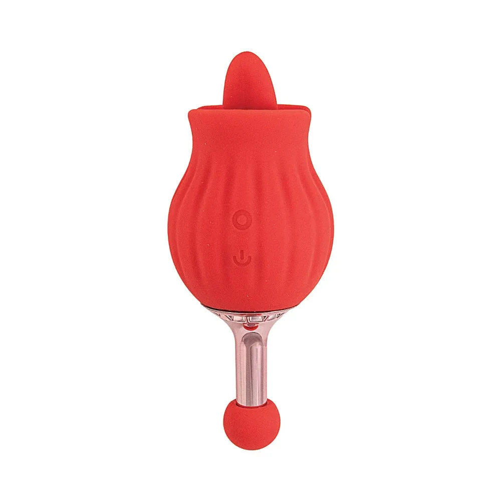 Clit-Tastic Rose Bud Dual Massager Red - Image 2