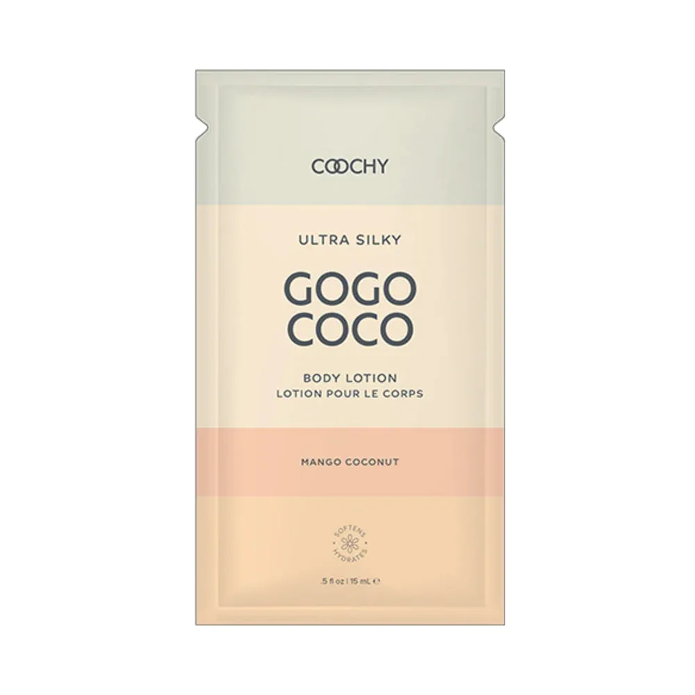Coochy Ultra Silky Body Lotion Mango Coconut .35 fl. oz./10 ml Foil 24-Piece Bulk Bag