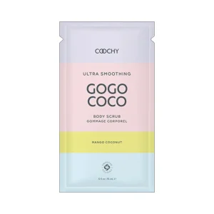 Coochy Ultra Smoothing Body Scrub Mango Coconut .35 fl. oz./10 ml Foil 24-Piece Bulk Bag