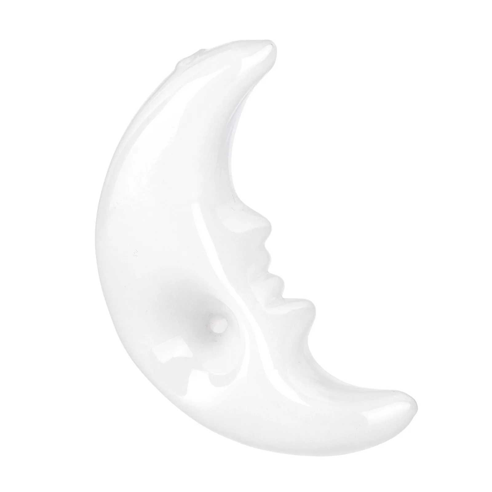 Crescent Moon Glass Hand Pipe - 4" - Image 2