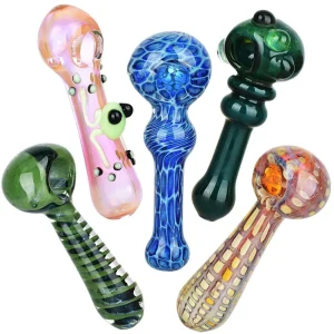 Deluxe Visions Glass Spoon Pipes - 4.75" 20ct