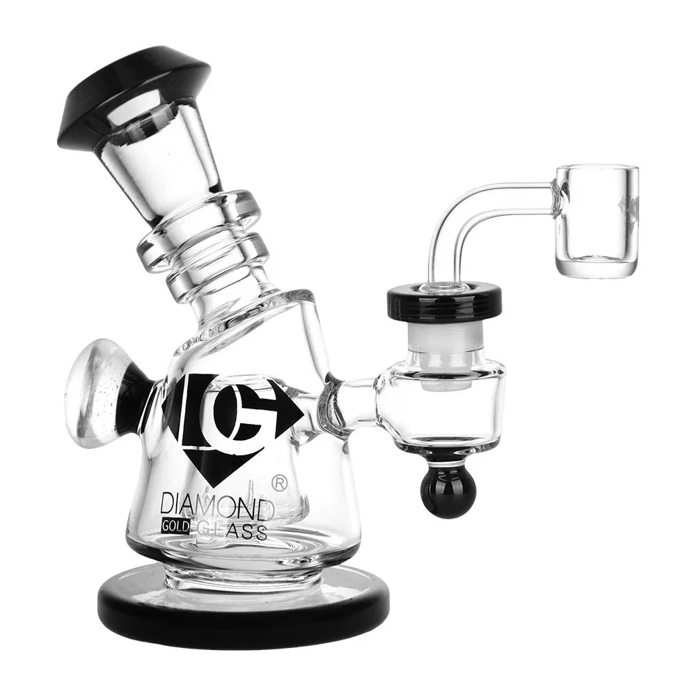 Diamond Glass Gold Hammer Perc Dab Rig - 6" / 14mm F - Image 2