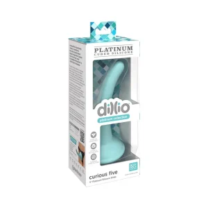 Dillio Platinum Collection Curious Five 5 in. Silicone Dildo Teal