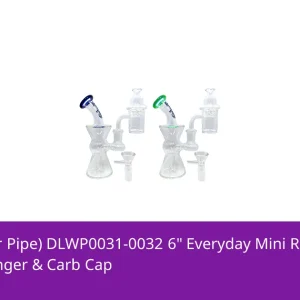 Dogg Lbs (Water Pipe) DLWP0031-0032 6" Everyday Mini Rig Hourglass Box Set with Banger & Carb Cap