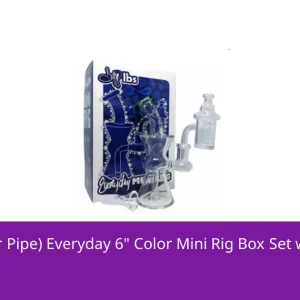 Dogg Lbs (Water Pipe) Everyday 6" Color Mini Rig Box Set with Banger & Carb Cap