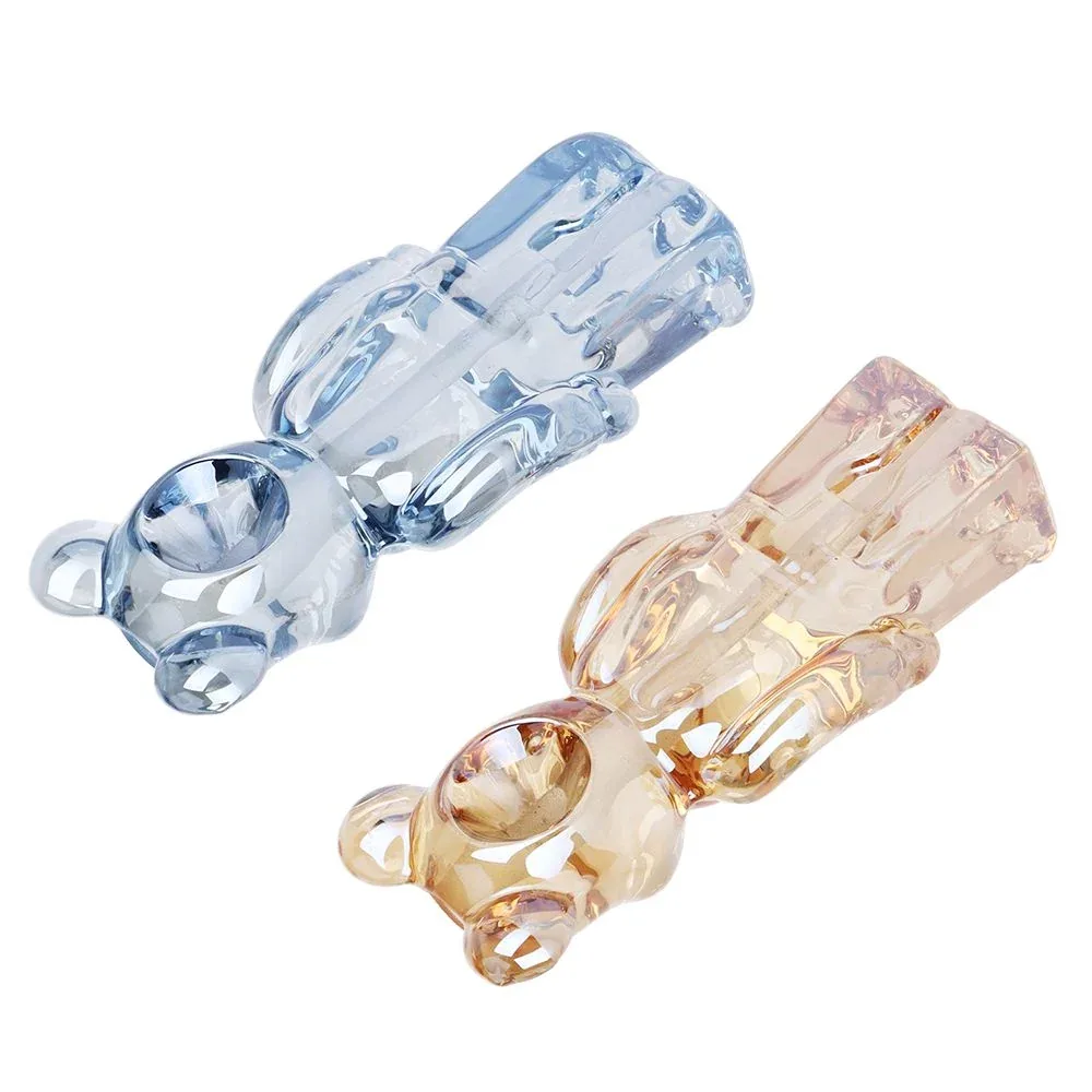 Doing The Bear Minimum Glass Hand Pipe - 4.25" / Colors Vary - Image 2