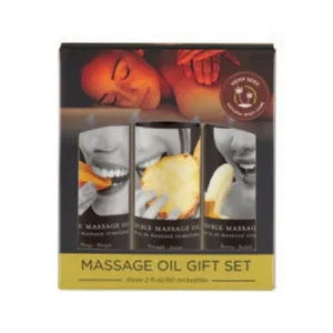 Earthly Body Edible Massage Oil Gift Set: 2oz Mango, Banana & Pineapple