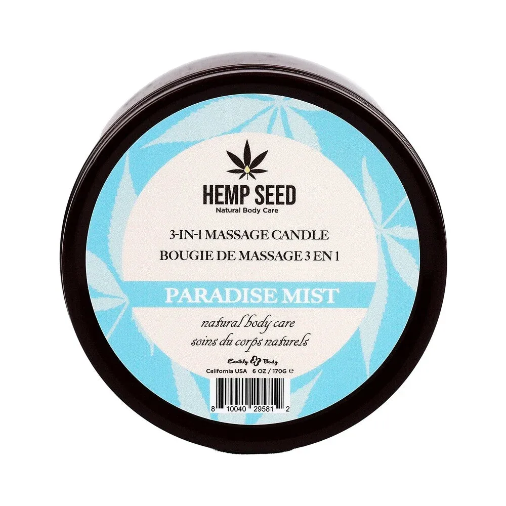 Earthly Body Hemp Seed 3-in-1 Massage Candle Paradise Mist 6 oz. - Image 2