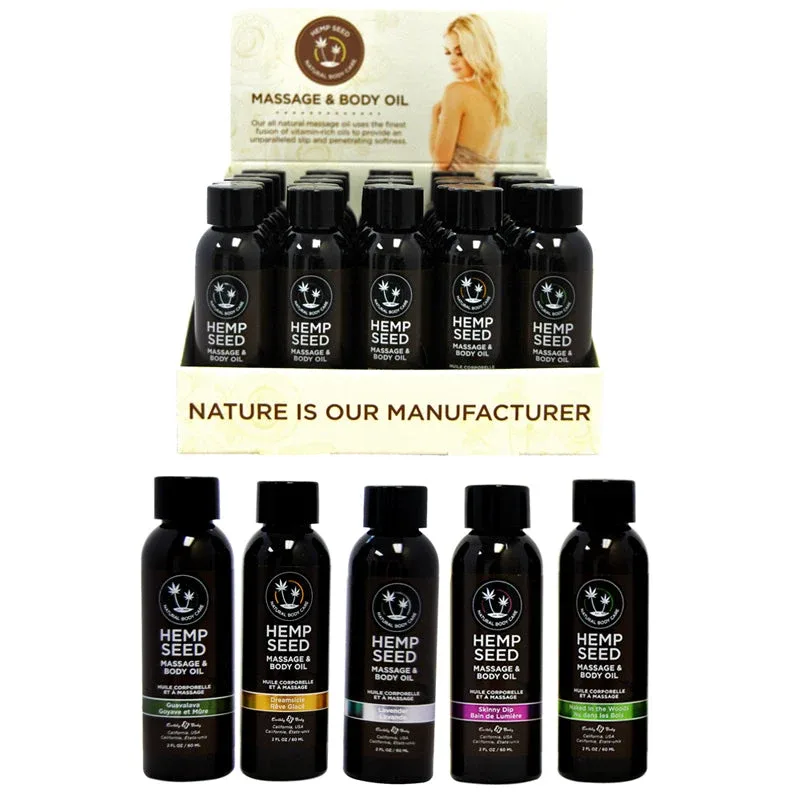 Earthly Body Massage Oil Counter Display 25pc