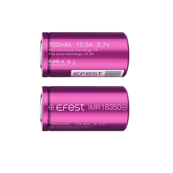 Efest 18350 700mAh 10.5A IMR Battery (Pack of 2)