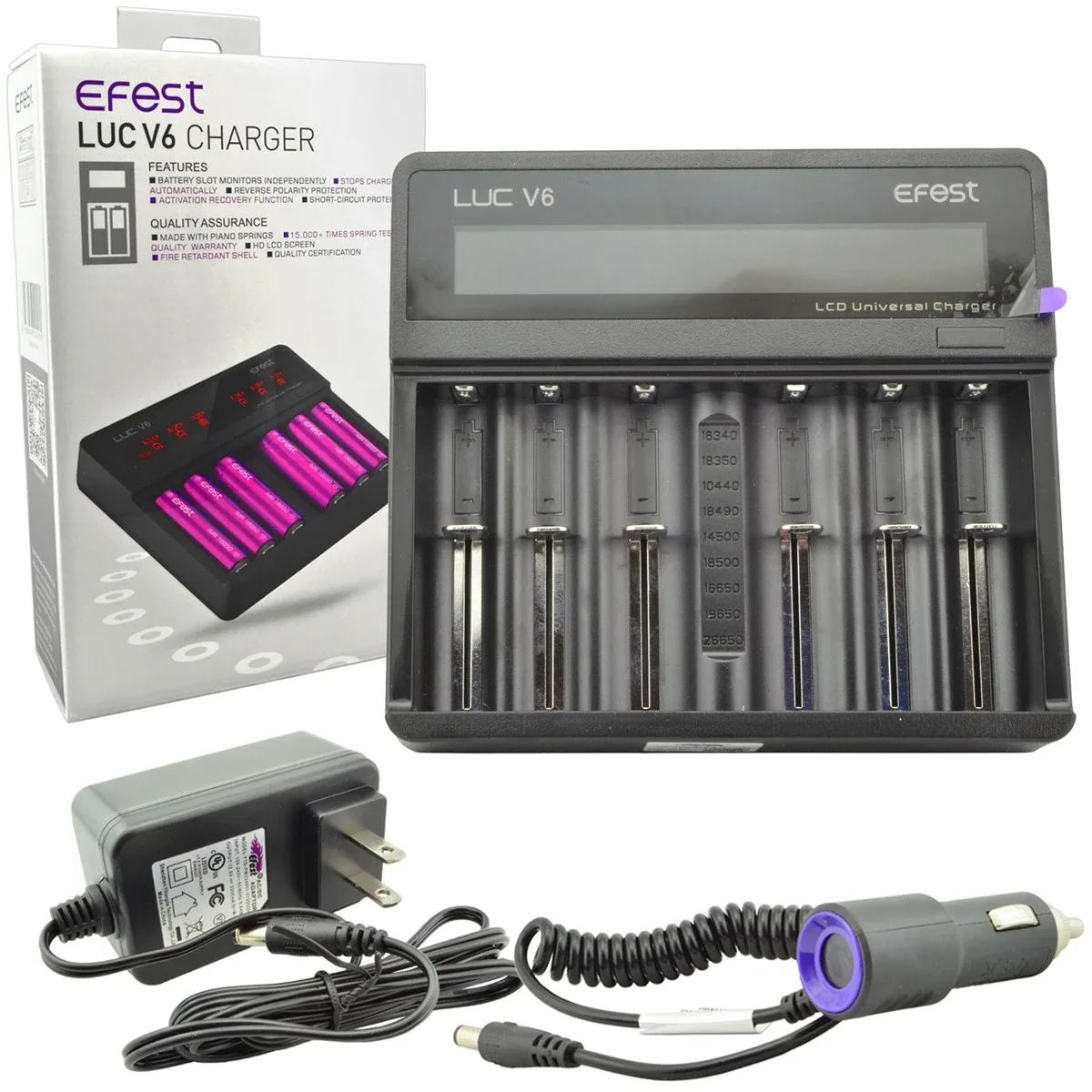 Efest LUC V6 LCD Universal Battery Charger - 6 Bay