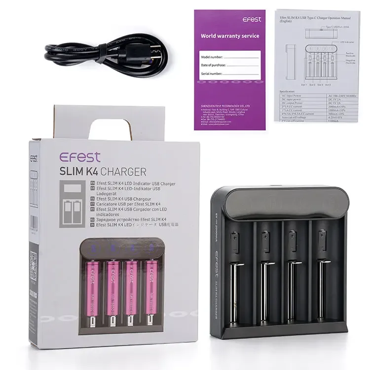 Efest SLIM K4 Type-C USB Charger - Image 2