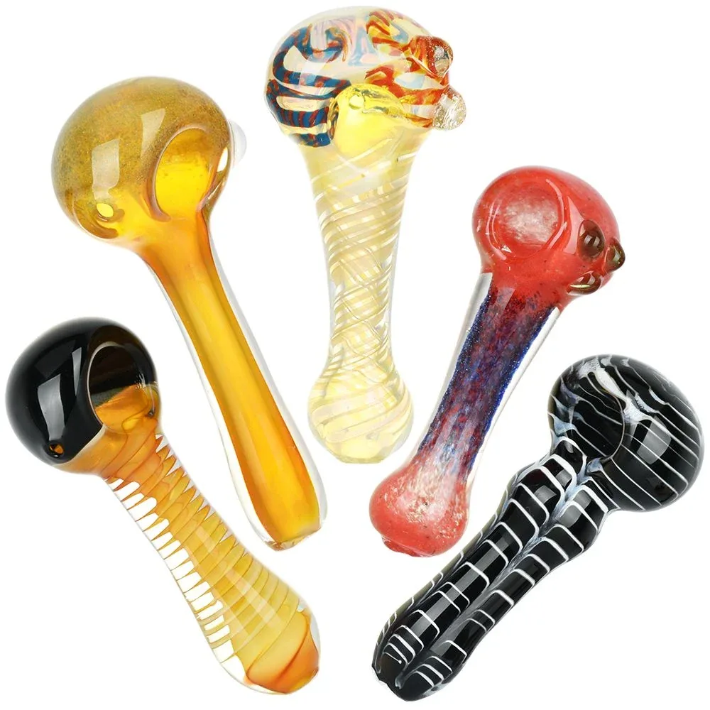 Elemental Assortment Glass Spoon Pipes - 4" 20ct - Image 2