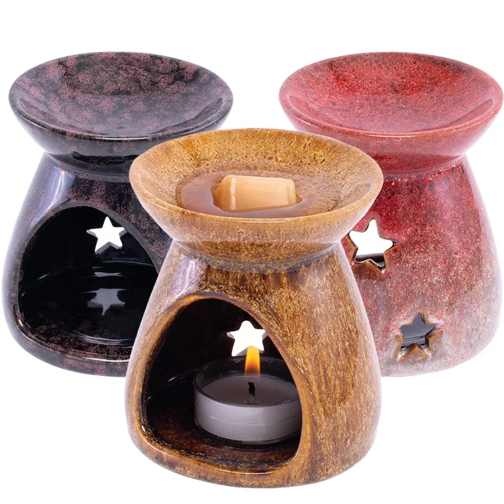Fujima Reactive Glaze Ceramic Oil or Wax Burner - 3.8" / 4ct - Image 2
