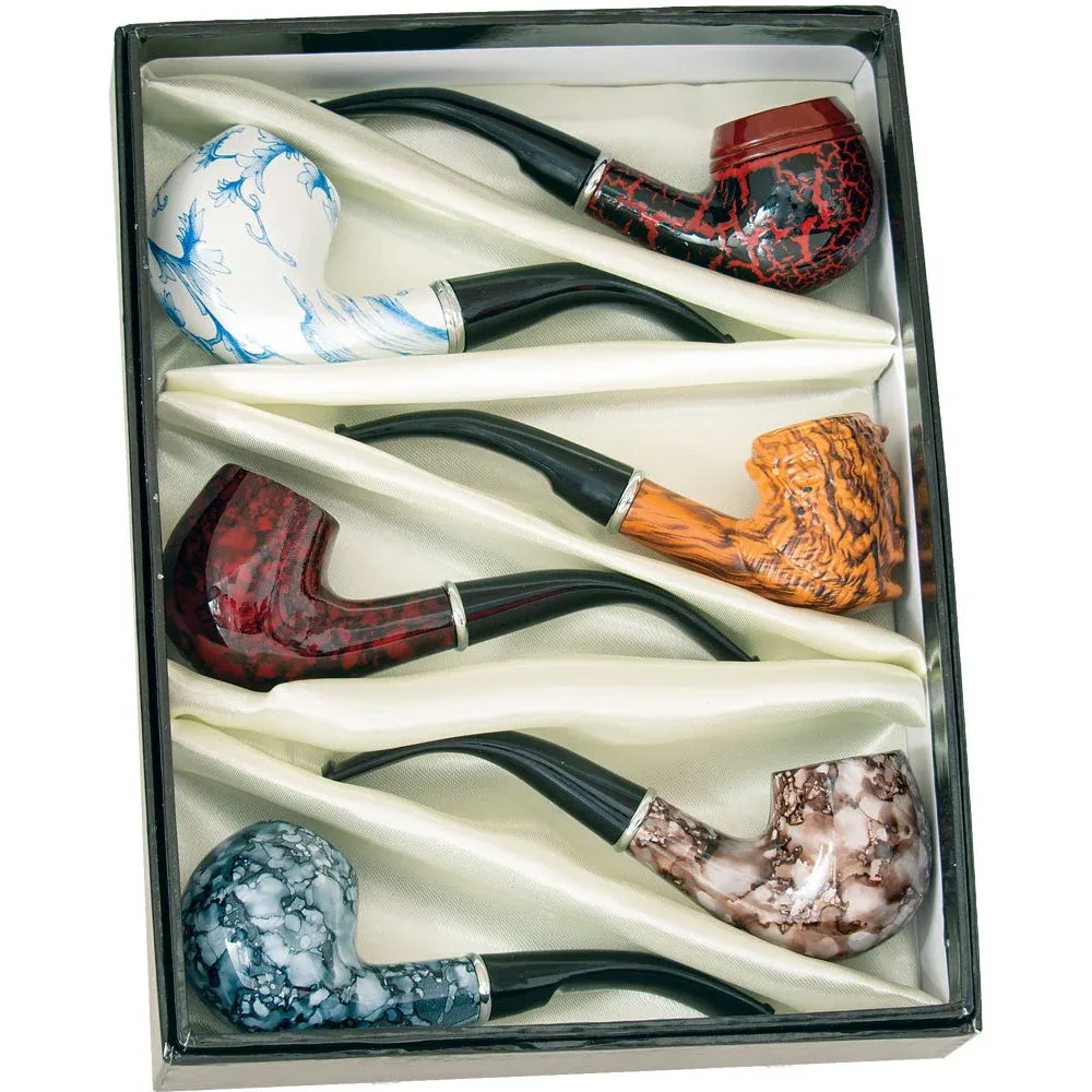 Fujima Sherlock Pipes - 5.5"/ Assorted Designs 6pcs