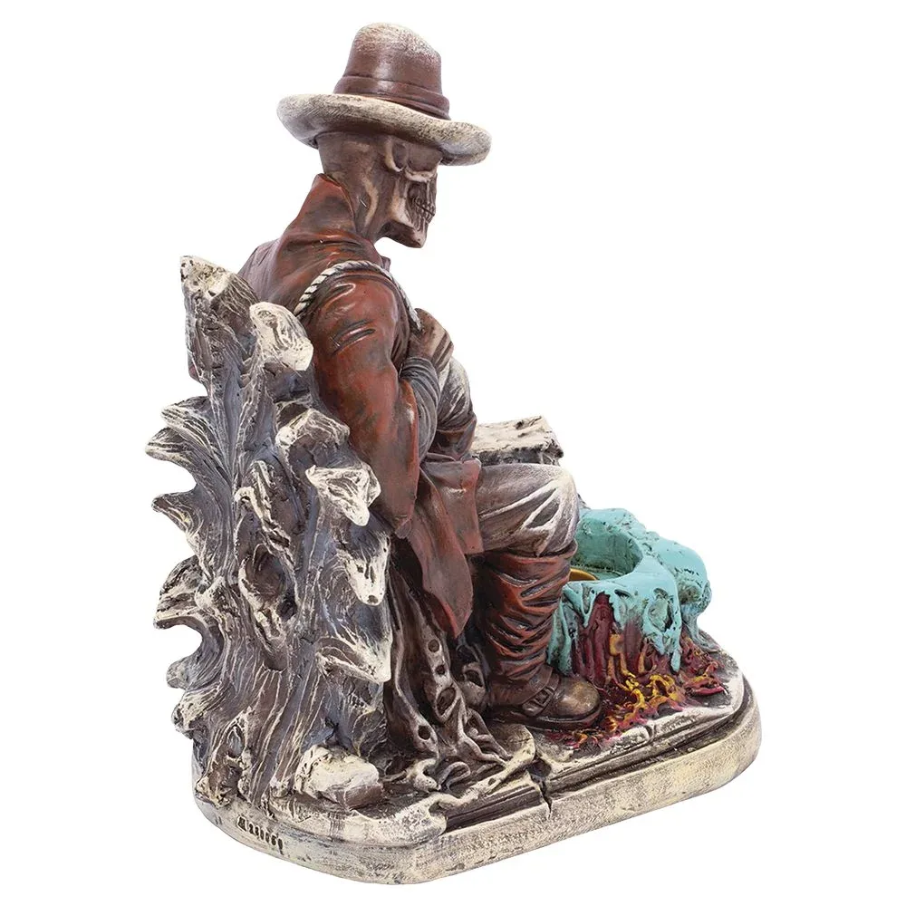 Fujima Skeleton Cowboy Polyresin Incense or Tealight Holder - 8.25" - Image 2