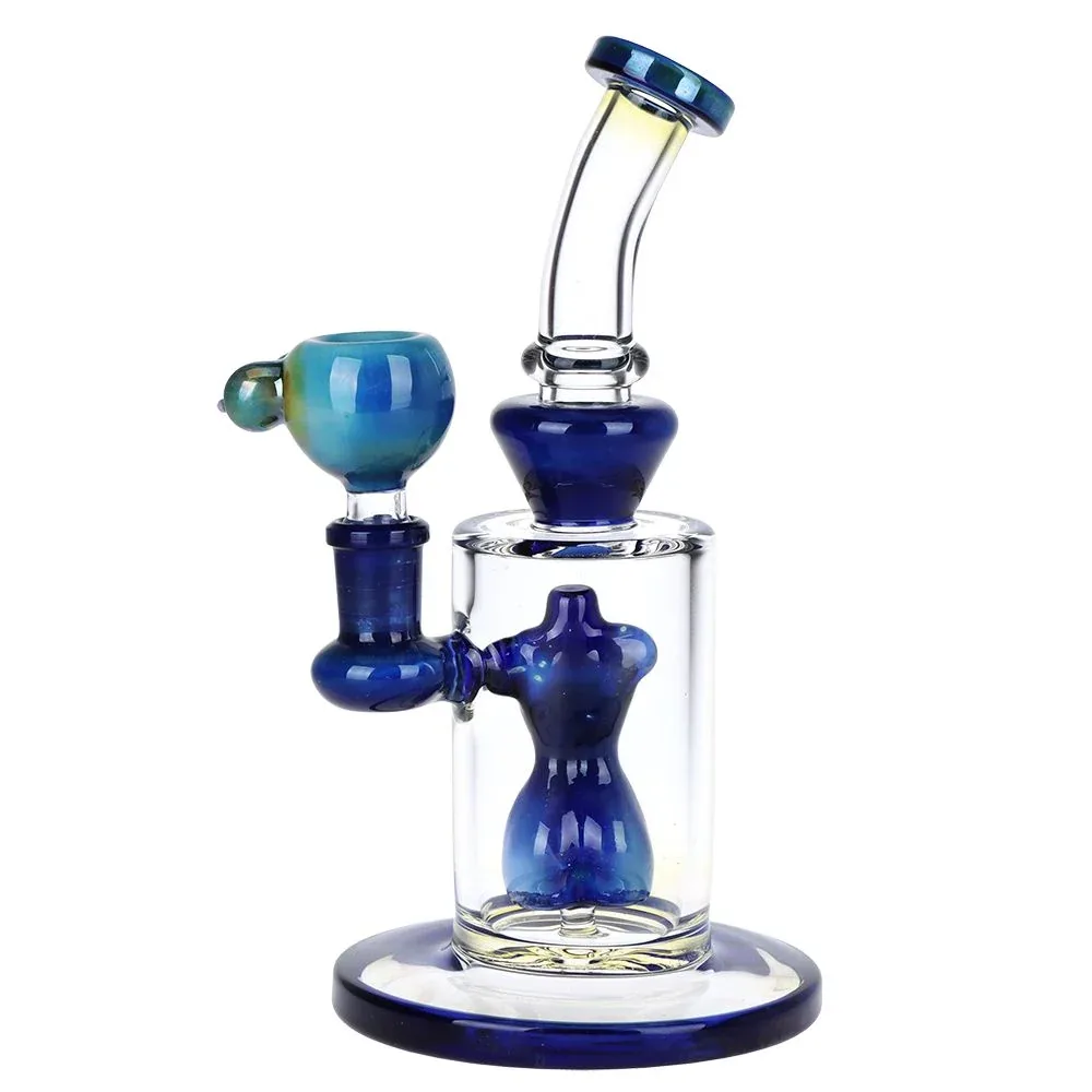 Fumed Nude Bod Glass Water Pipe - 8" / 14mm F - Image 2